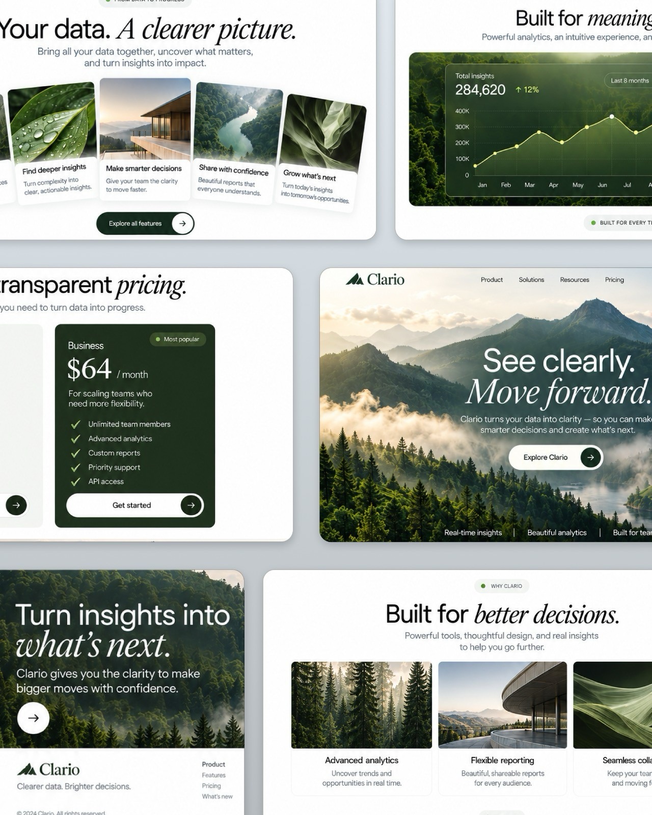 Clario, saas website